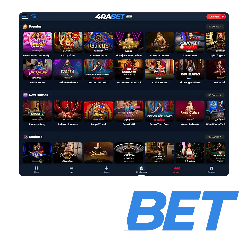 4rabet Casino offers Indian players over 6000 games and enticing bonuses.