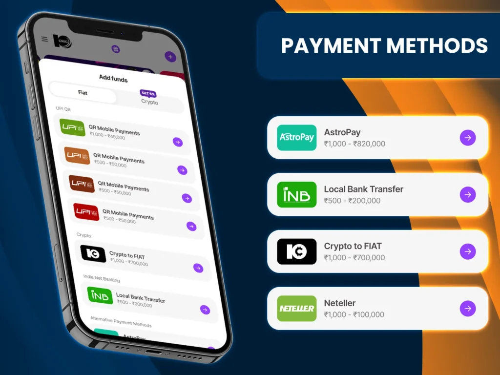 10Cric customers can deposit and withdraw funds using popular payment methods.