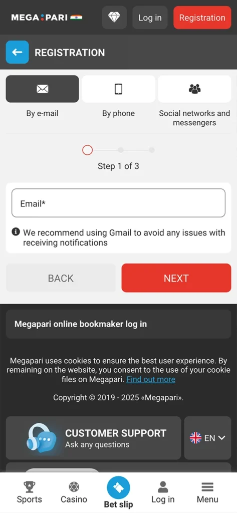 Register at MegaPari app and unlock exciting live casino bonuses.