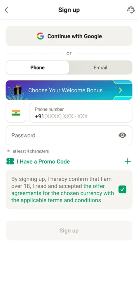 Sign up at Parimatch app and claim your live casino welcome bonus.