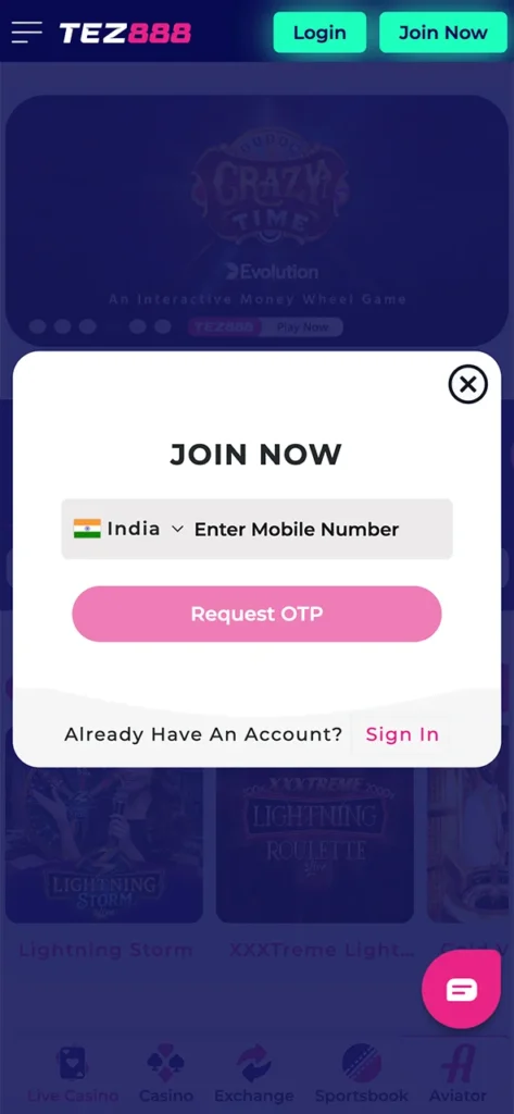 Register quickly at Tez888 app and start winning.