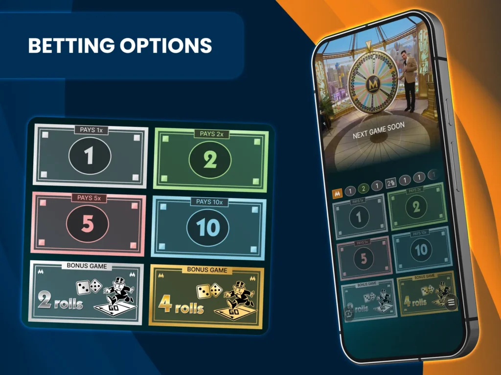 Discover the different Monopoly betting options available in live casinos.