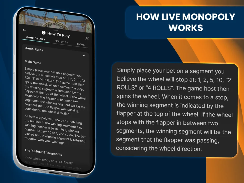 Learn how Monopoly works in a live casino.