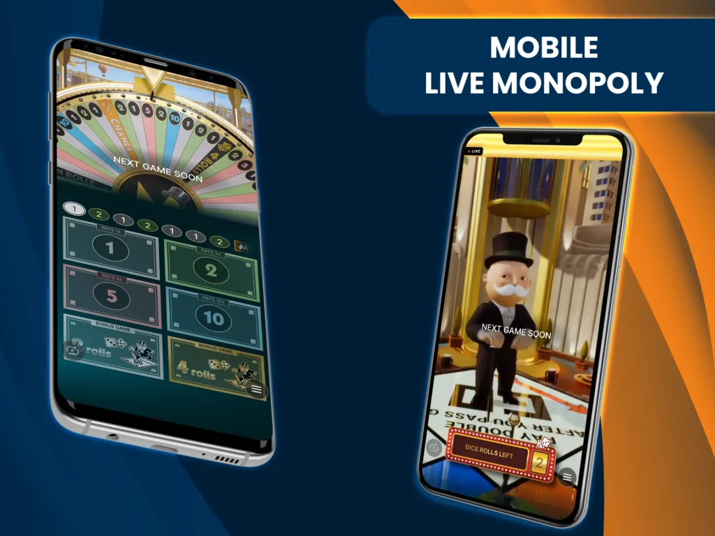 Monopoly at live casino works on iOS and Android, letting you play anywhere.