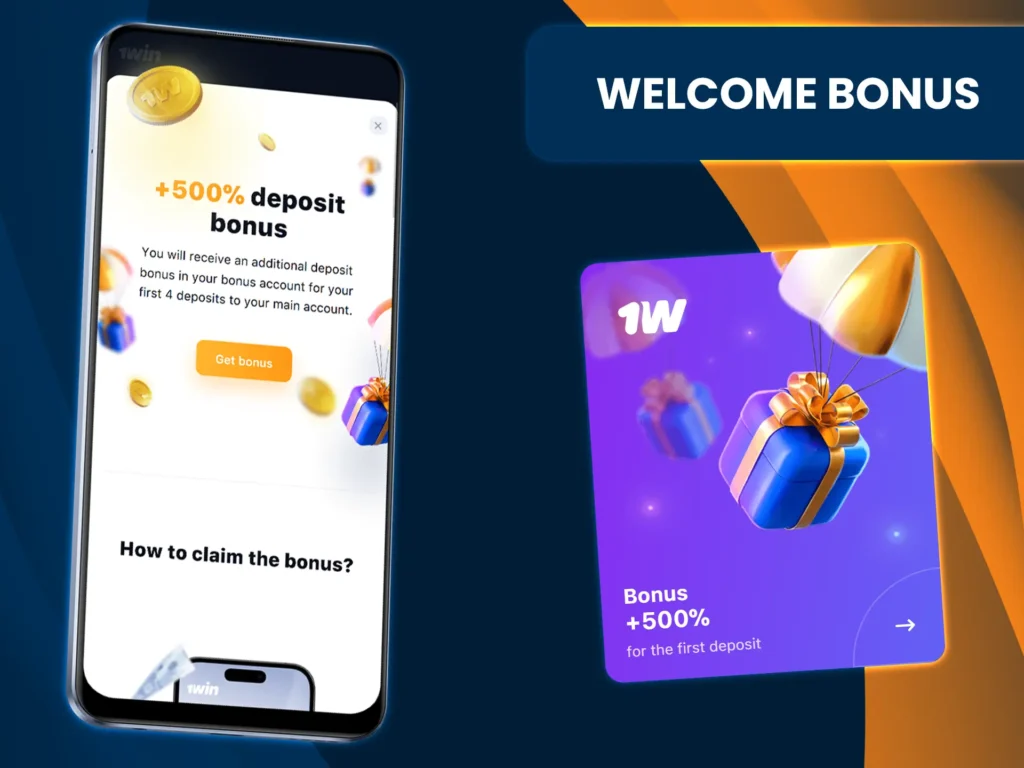 Get a 500% bonus on your first deposit at 1win.