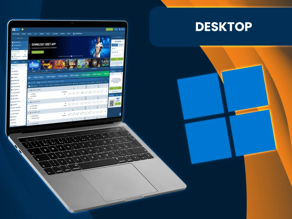 The desktop version of 1xbet provides the full functionality of the platform.