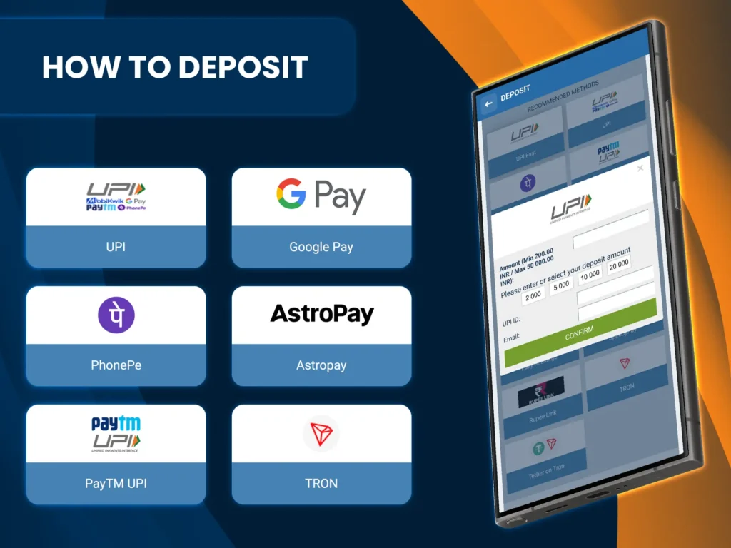 1xbet provides many ways to deposit.