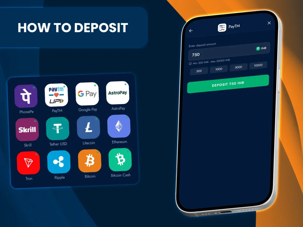 Once you sign up for Bluechip, you will have access to all methods of funding your account.