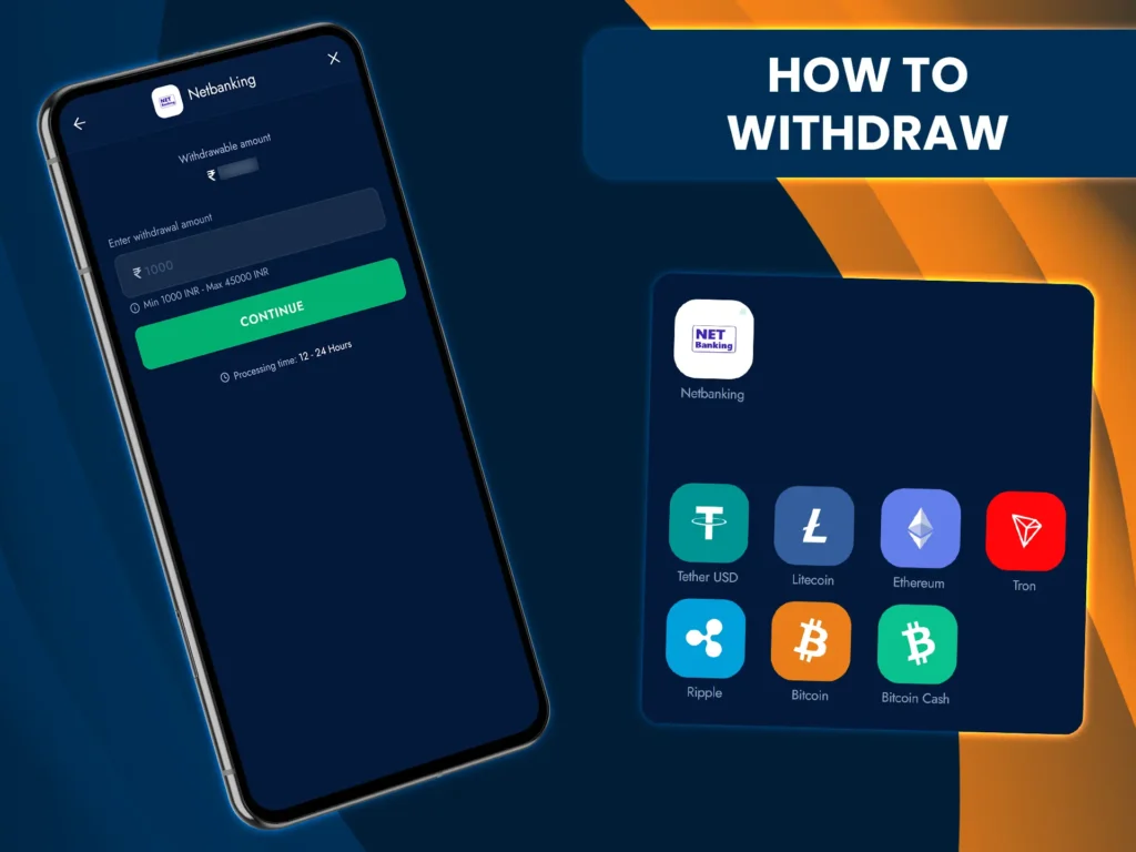 Withdraw your winnings from Bluechip to your card or crypto.