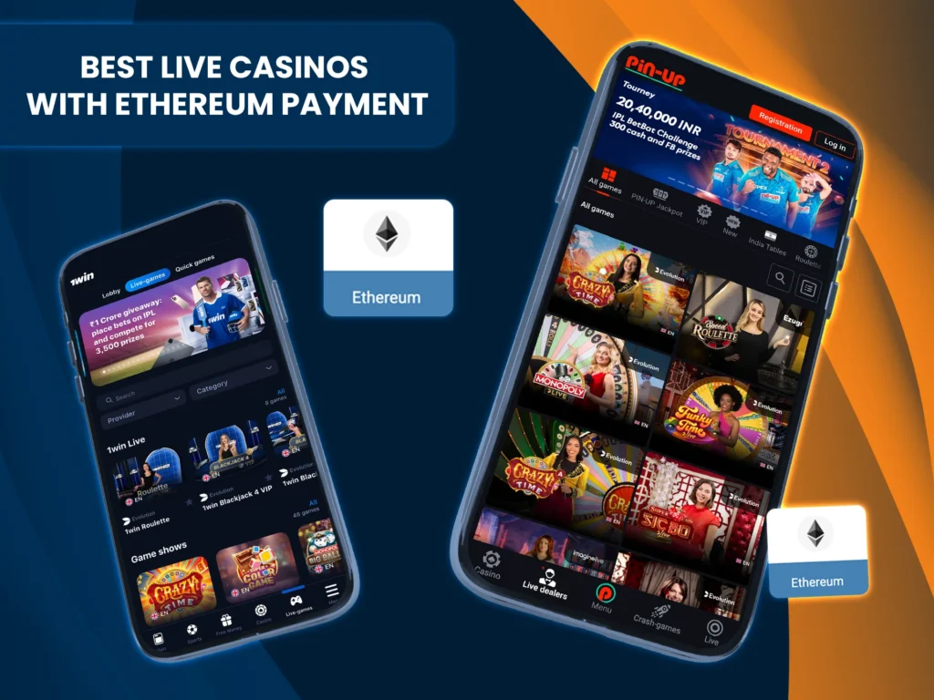 Explore top Live Casinos where you can play using Ethereum.