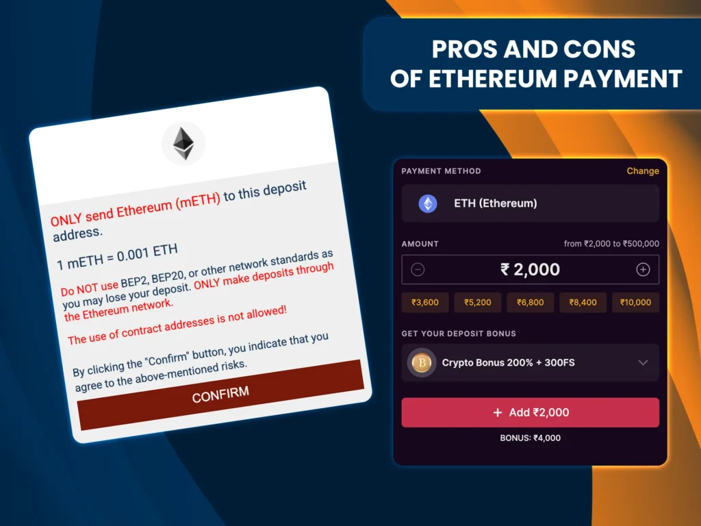 Learn the pros and cons of paying with Ethereum at Live Casinos.