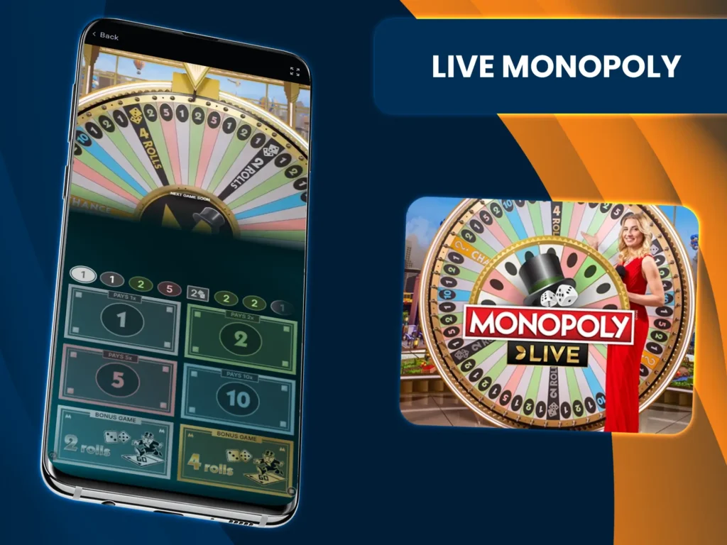 Experience the thrill of playing Live Monopoly on Odds96.