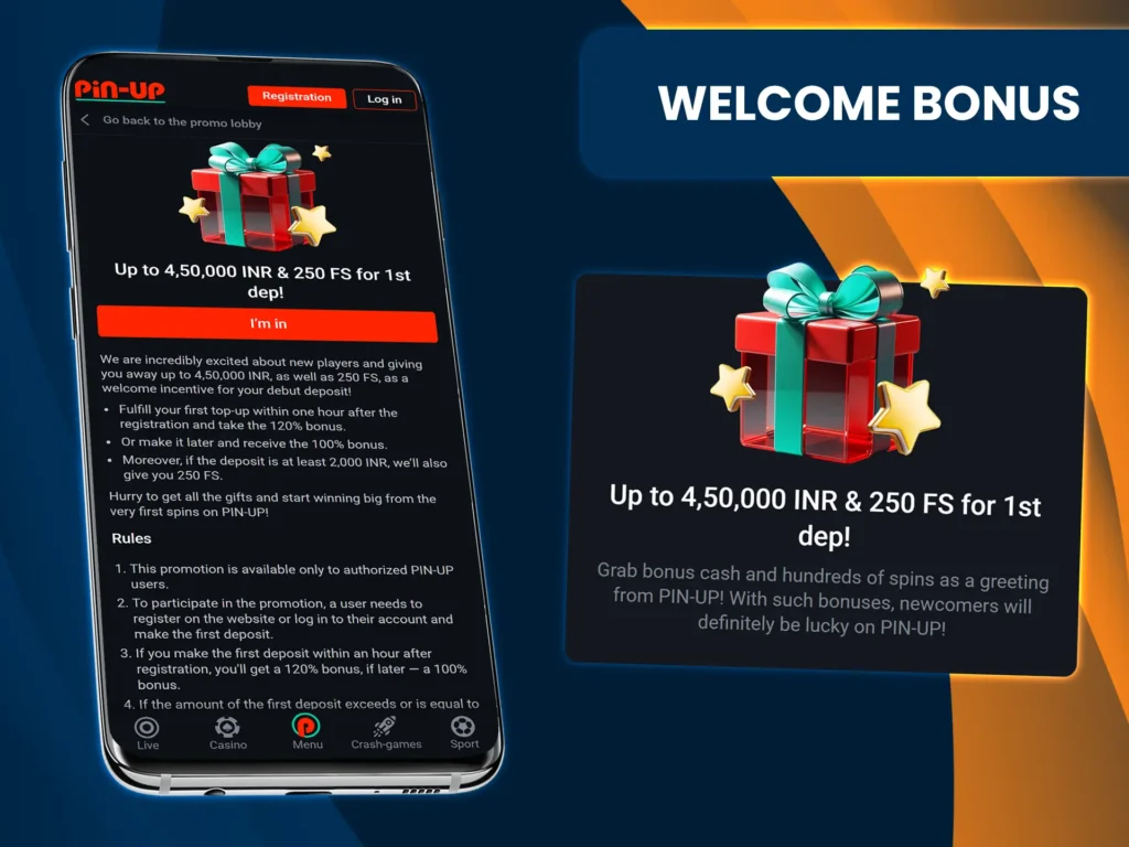 Get a massive welcome bonus as a new user at PinUp Casino.
