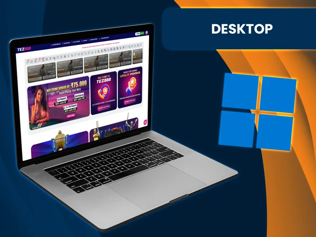 The Tez888 desktop site is simple and user-friendly.