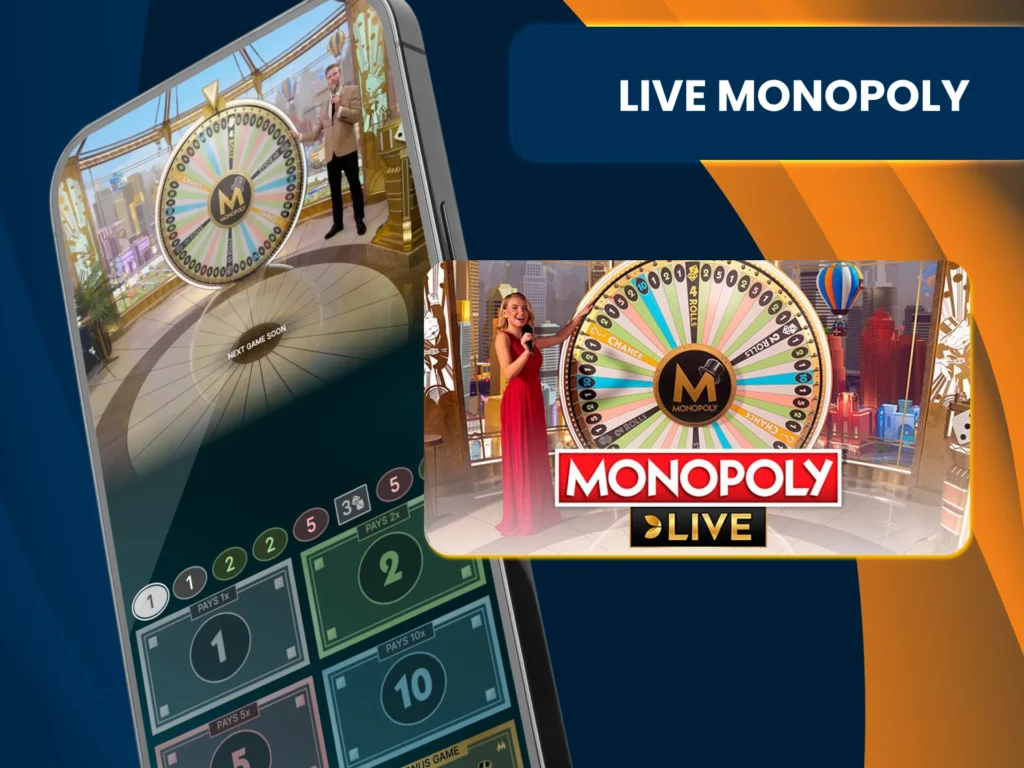 Spin the prize wheel in 888Starz Live Monopoly with real hosts.