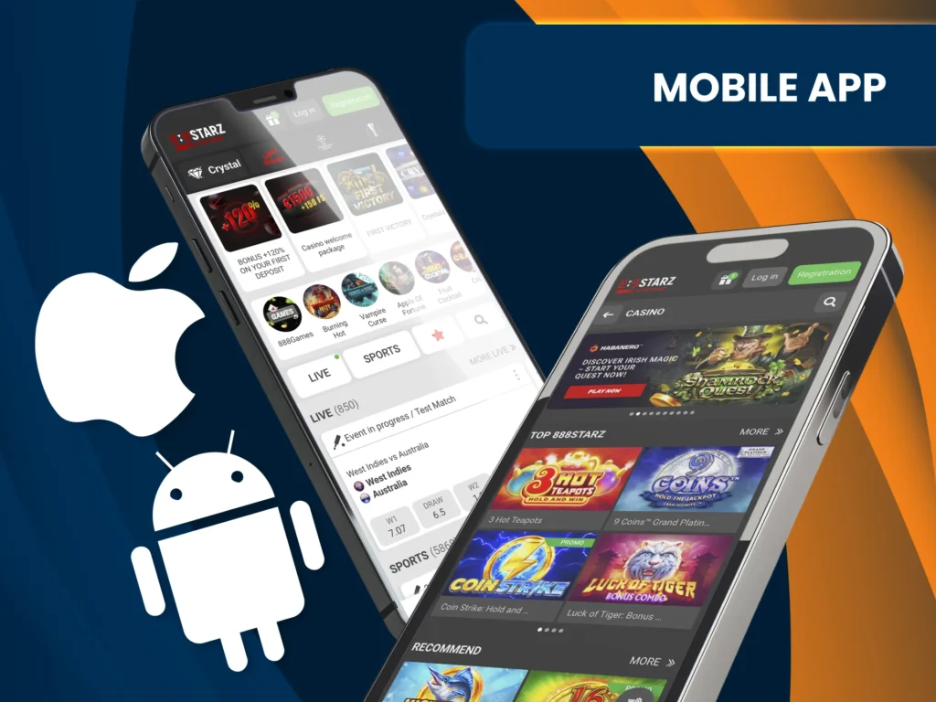 Download the 888Starz app for fast access to games and bets.