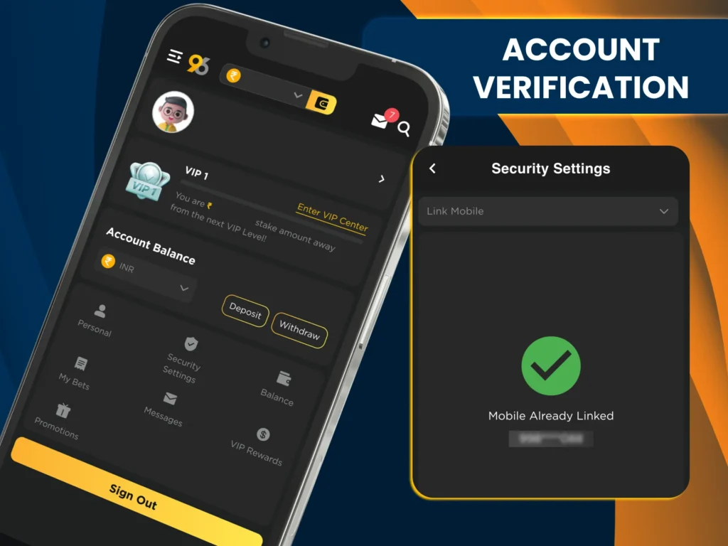 Verify your 96in account with ID and address proof before withdrawing.