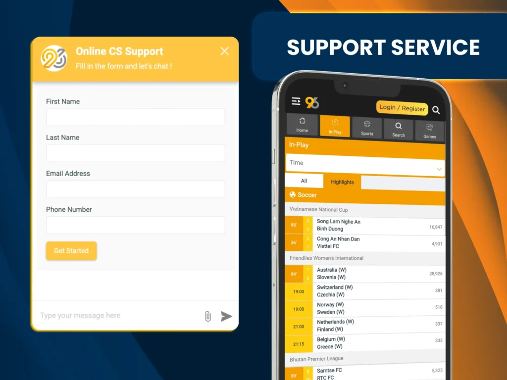 96in offers fast and polite help through chat and email channels.