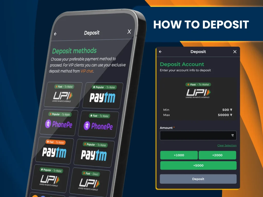 9Winz deposit screen with local and card payment options.