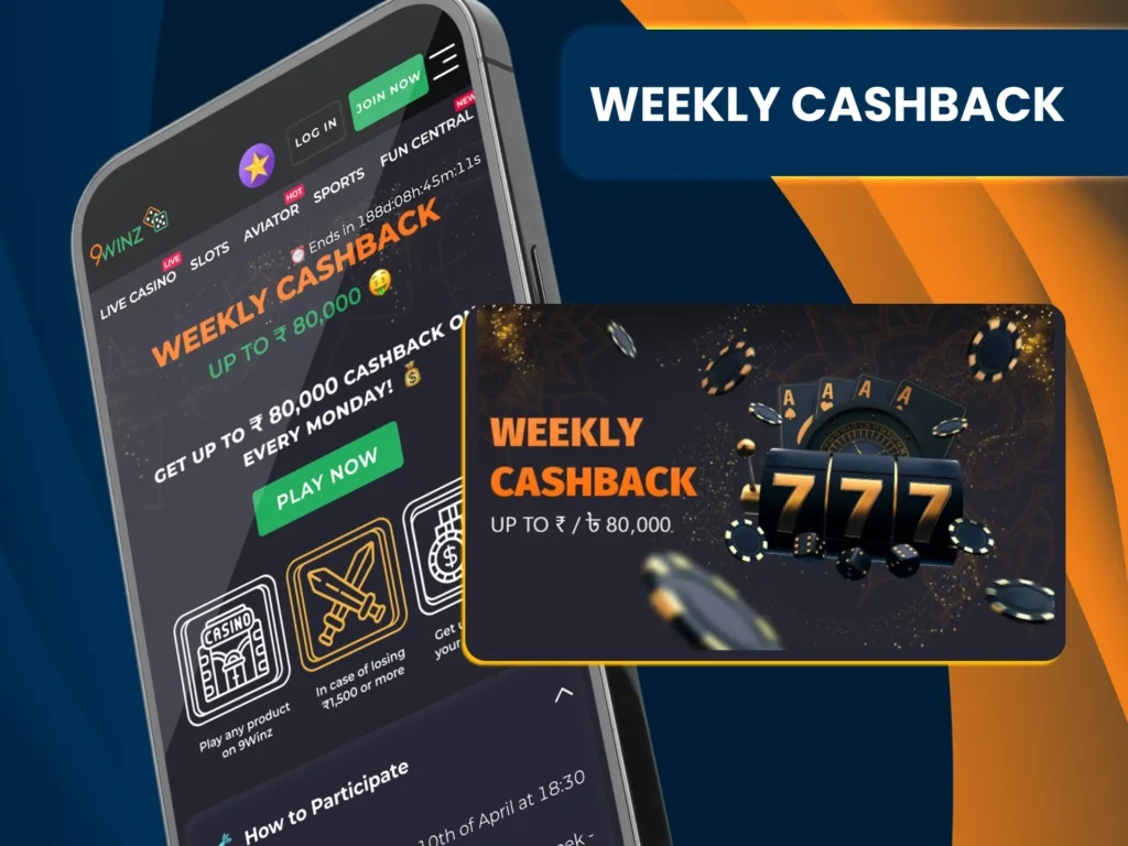 9Winz gives players a second chance with weekly refunds.