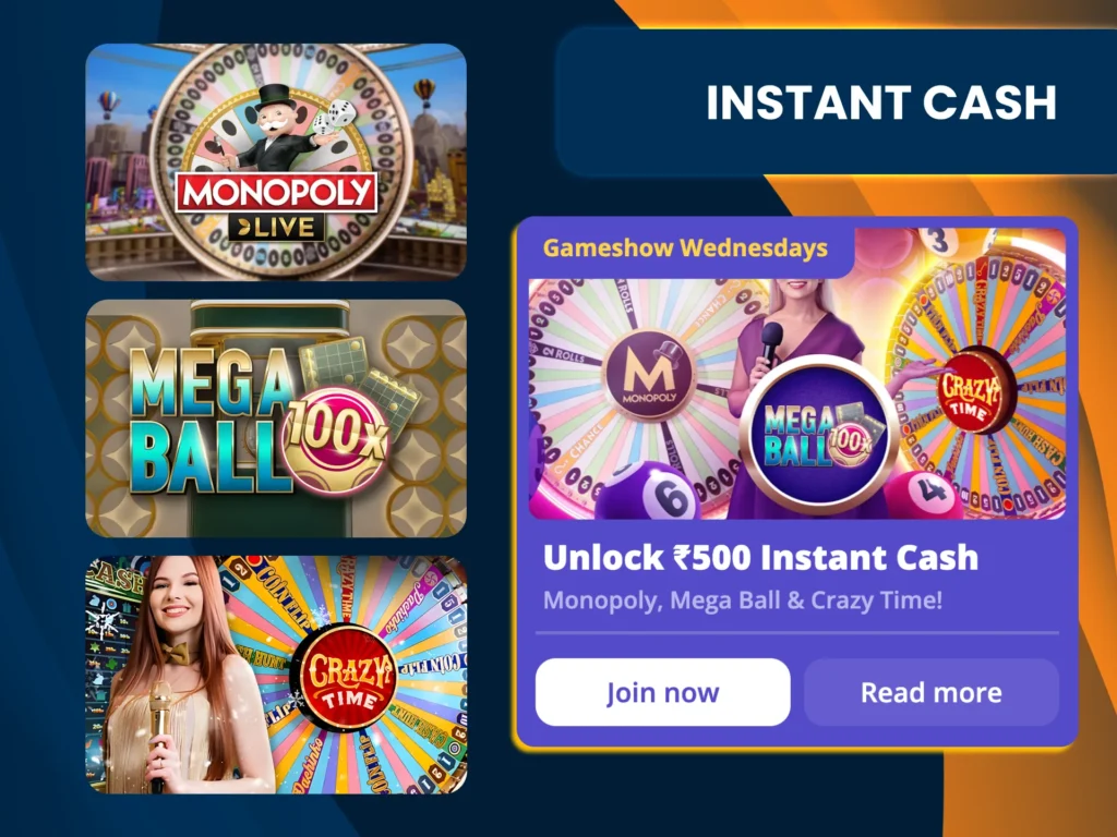 Casino Days rewards active players midweek with instant cash bonus.