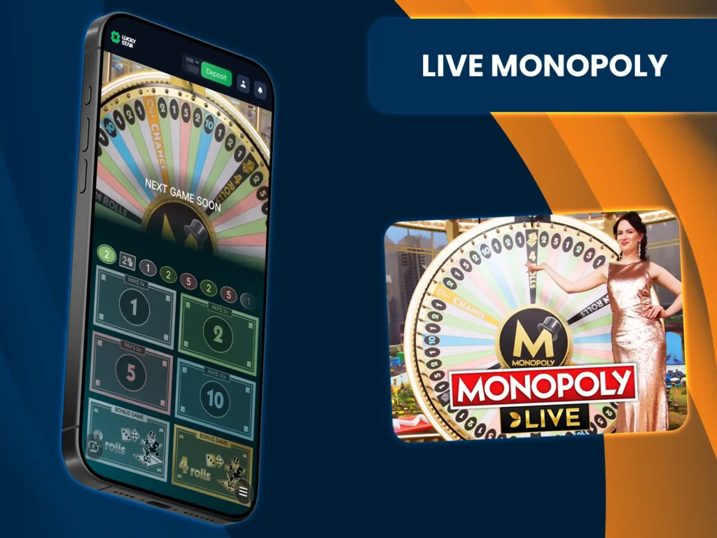 Play Live Monopoly on the LuckyStar platform.