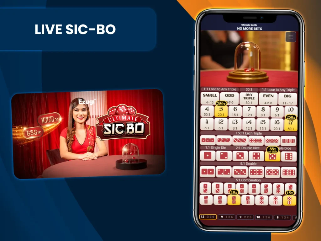 Try your luck with Live Sic-Bo on Megapari.