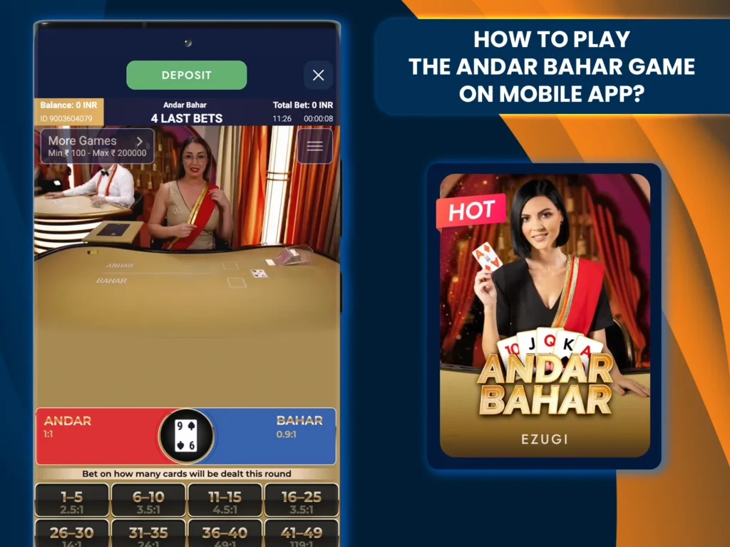 Find the Andar Bahar game that suits you and launch it using the innovative app.