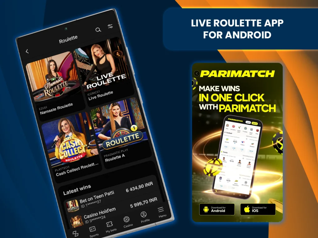 Download the app and place your bet on black in Roulette.