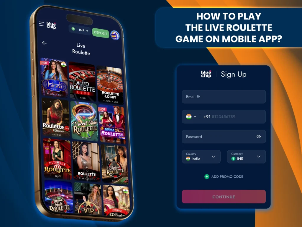 Use the instructions for quick access to Roulette games via the app.