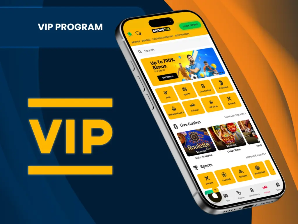 Participate in the VIP program on the Crorebet website.