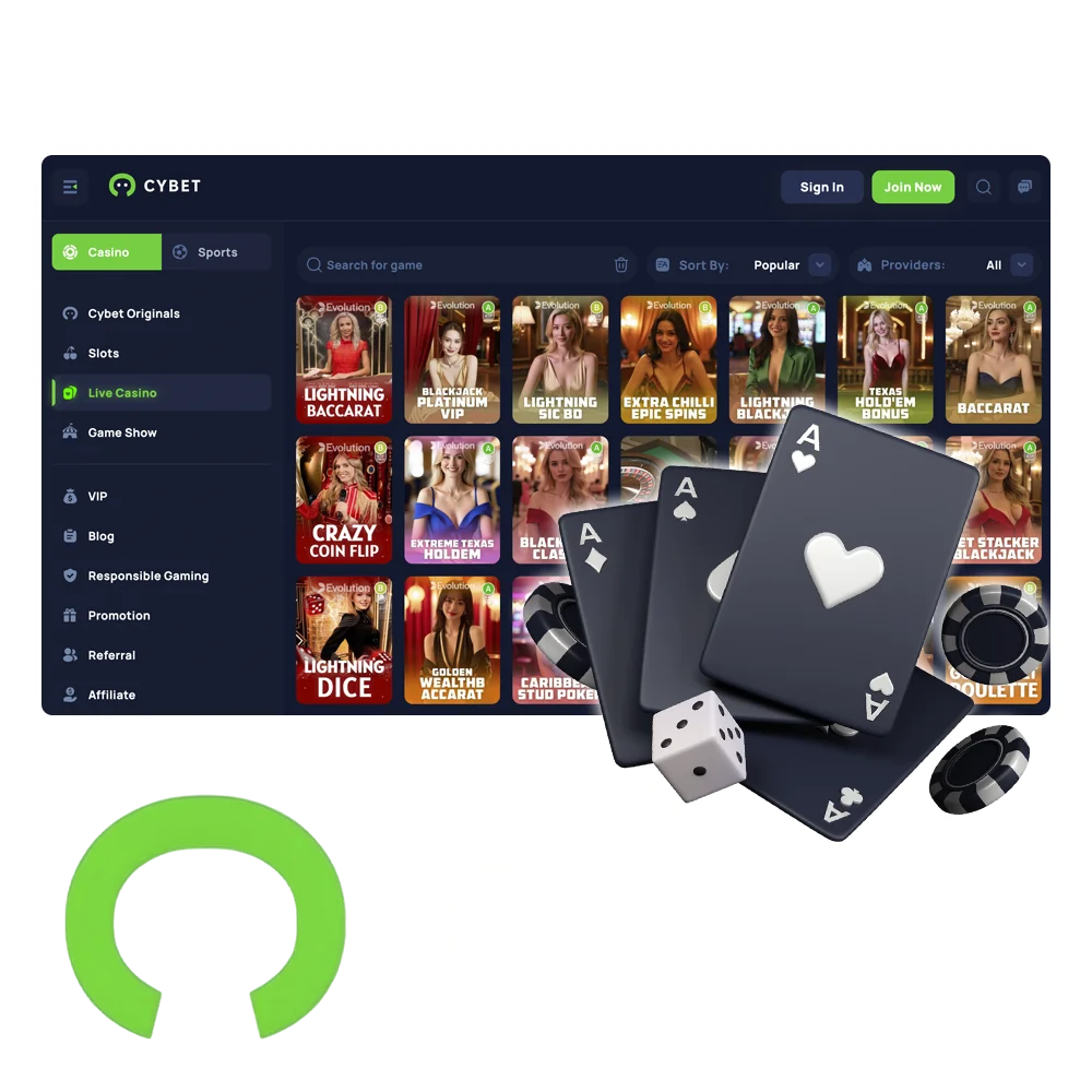 Quick registration and the best casino games are available at Cybet Casino.