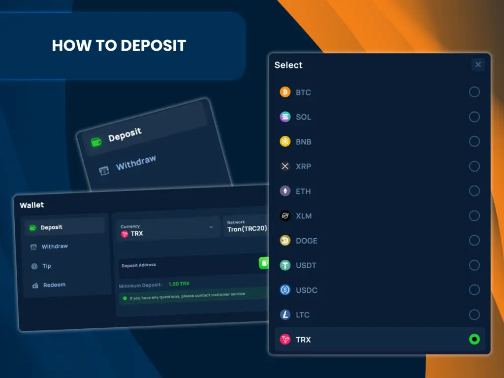 Top up your Cybet account to enjoy playing at the casino.