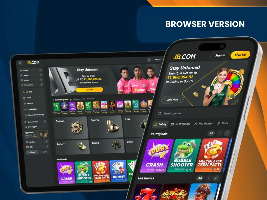 The browser version of JB Casino has a user-friendly interface and is no different from the app.
