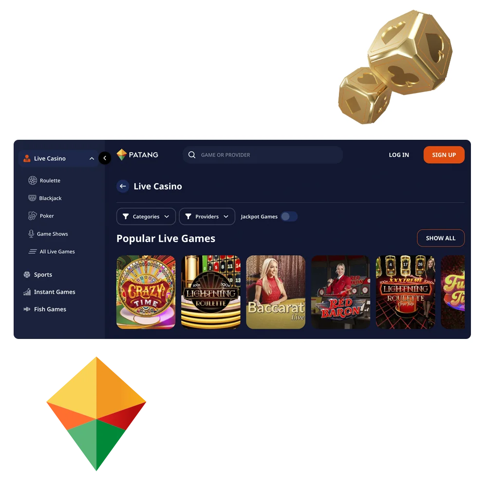 Patang is a casino with a colourful website and attractive games.