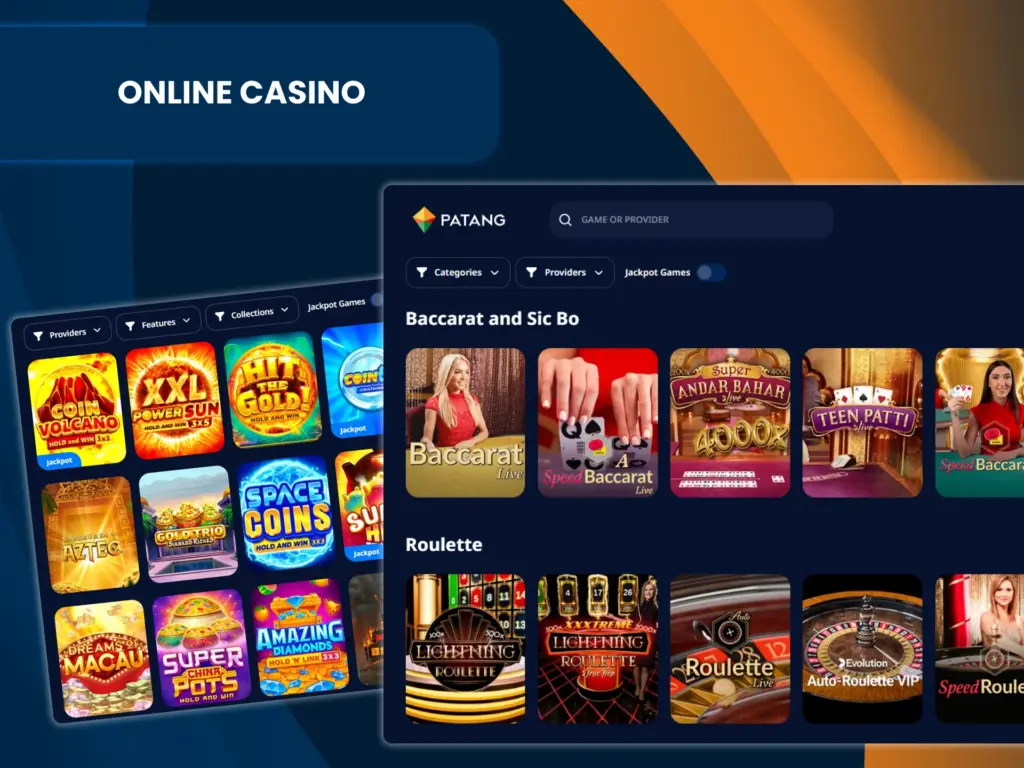 Select the game you would like to play at Patang casino.
