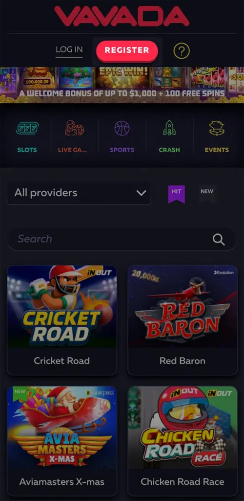 On the Vavada website, you will always find a red button that will open the registration form for you.