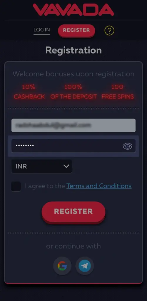 Create a password and verify your phone number to secure your account with two-factor authentication on the Vavada website.