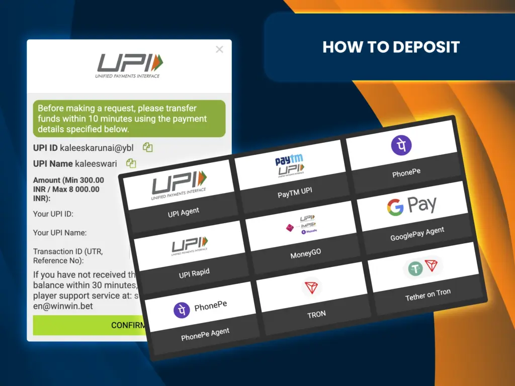 Fast deposits and a variety of payment methods are available at WinWin Casino.