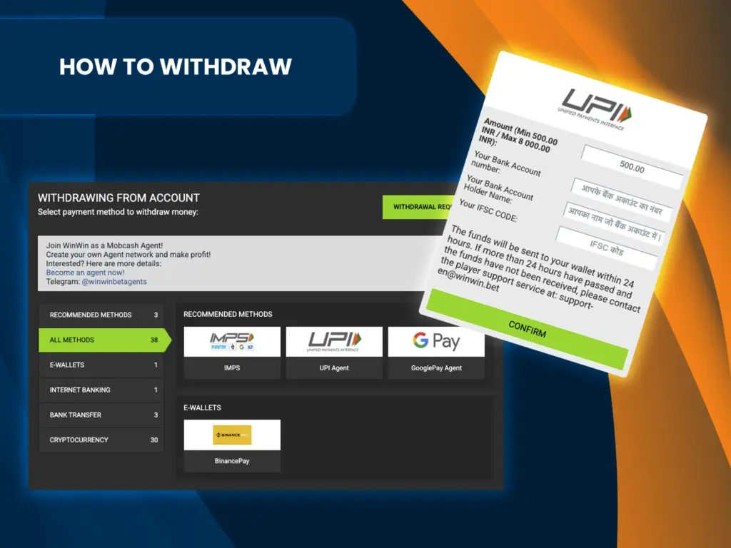 It will only take a few hours for you to see the funds withdrawn from WinWin in your account.