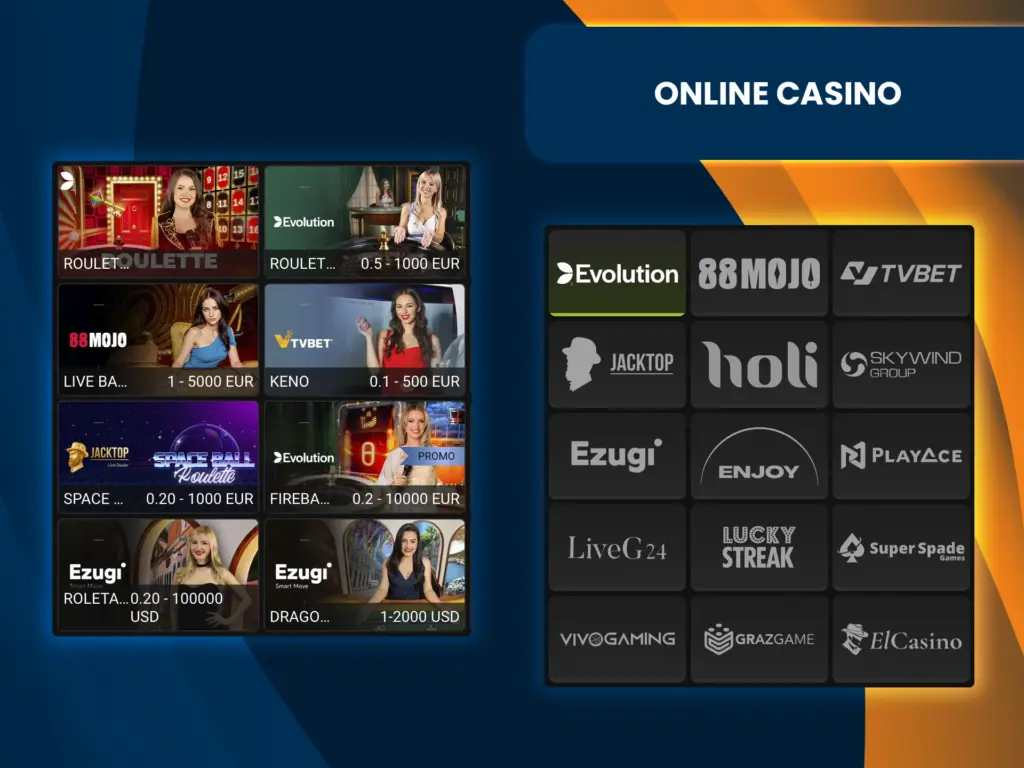 A wide range of exciting and profitable games from the best providers are available in the casino section of the WinWin website.